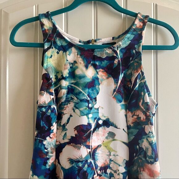 Worthington Blue Floral Sleeveless Fit & Flare Midi Dress; SZ 6; BNWT - Picture 3 of 8